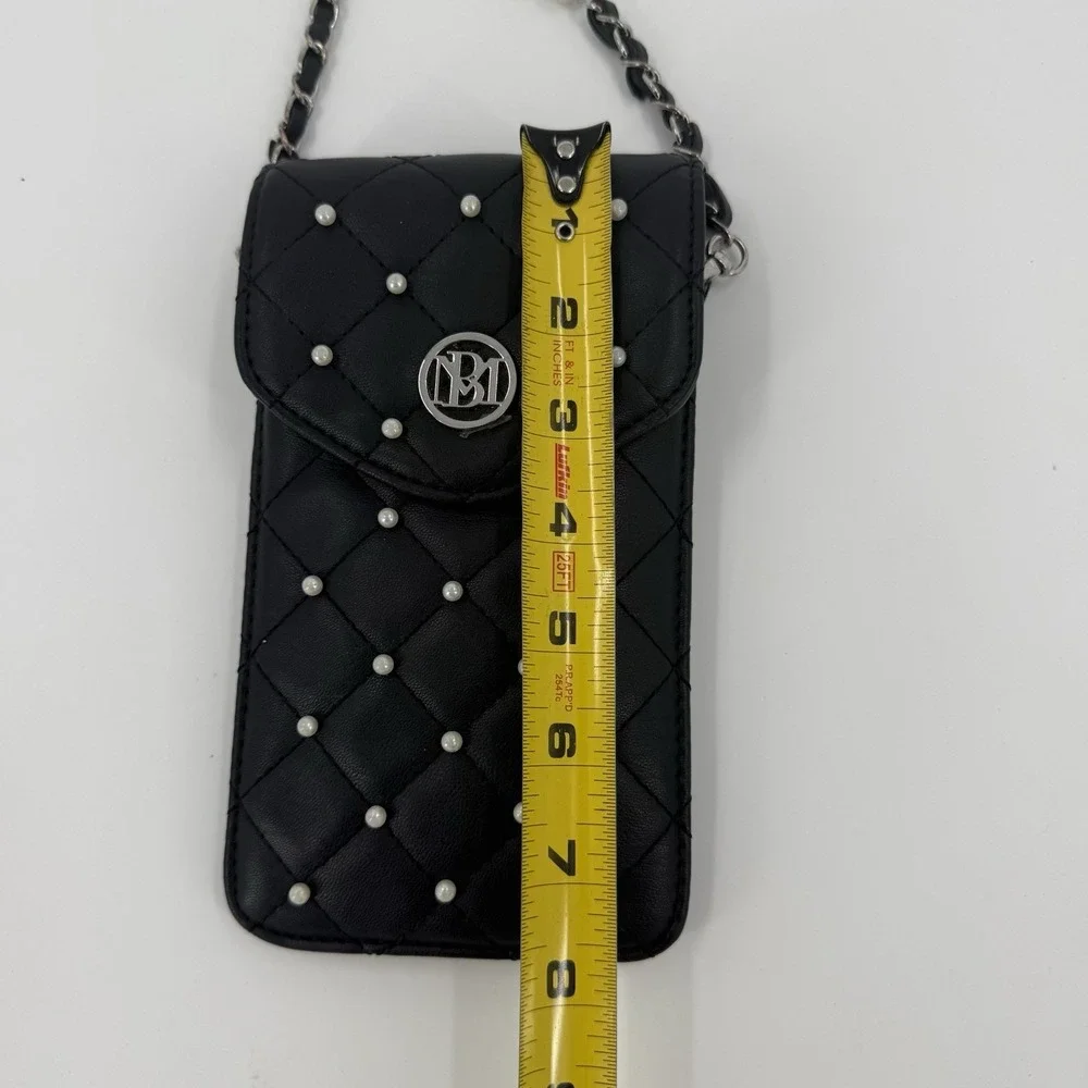 Badgley Mischka Black Bag Phone Case w Diamond Quilting - Vegan Leather